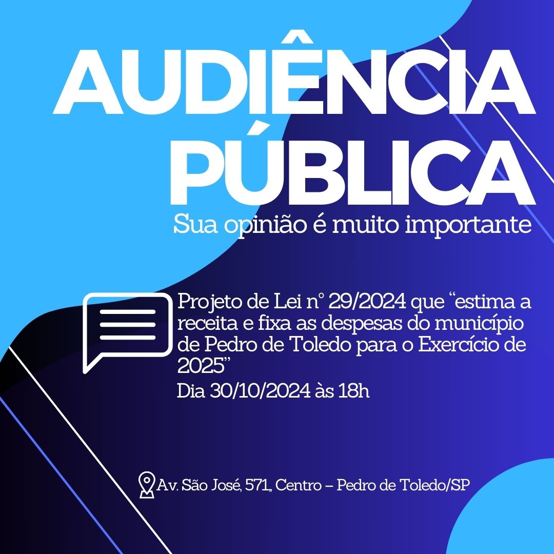 Audiência Pública para Discussão do Projeto de Lei nº 29/2024